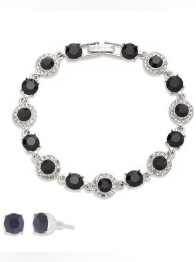 Givenchy Crystal Stone Bracelet and Stud Earrings Set